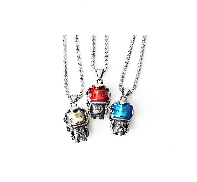 Astrobear Titanium Steel Pendant Necklace for Men and Women