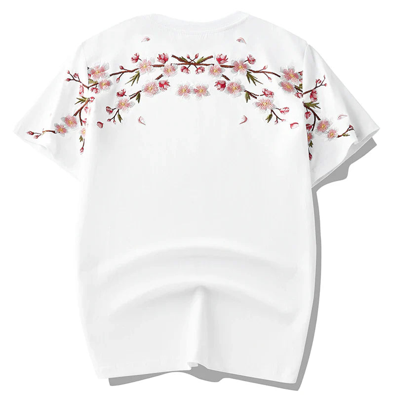Embroidered Sakura Blossom T-Shirt