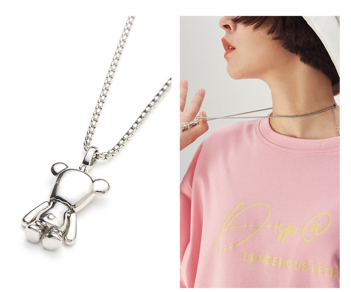 Fearless Bear Pendant Necklace with Hood