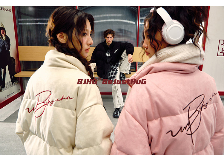 BJHG Plush Suede Puffer Coat