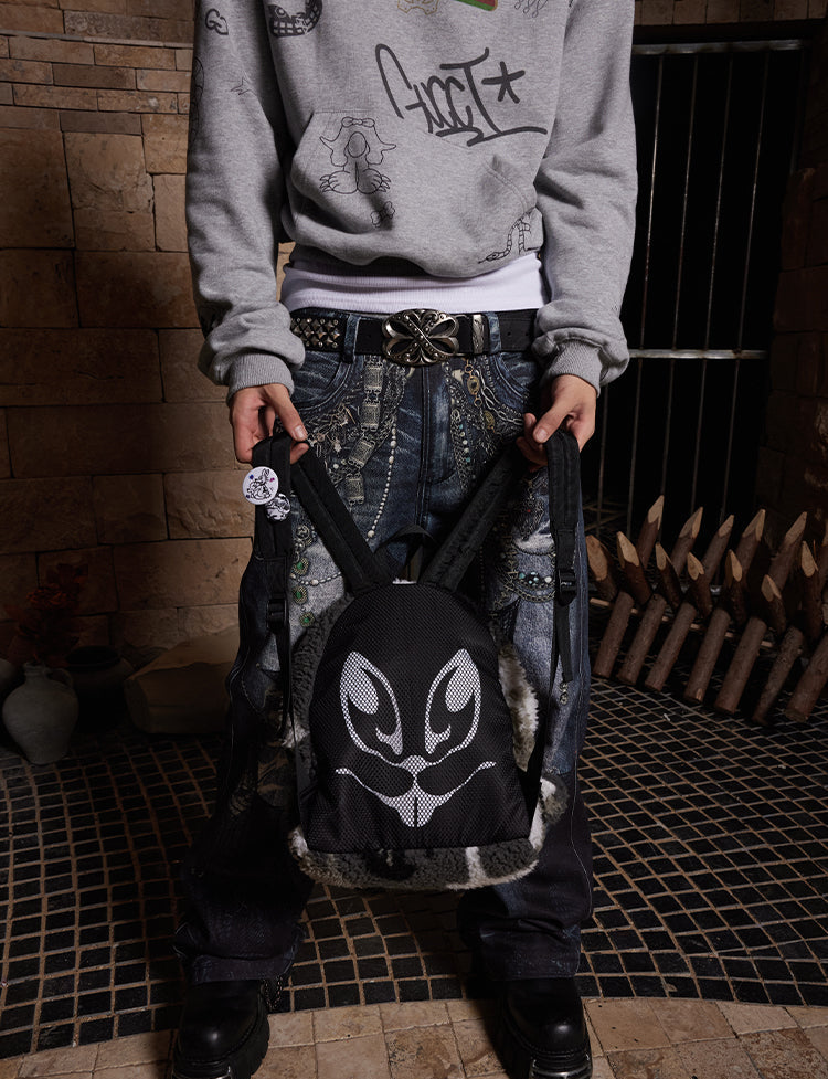 DND4DES Camouflage Rabbit Fur Backpack