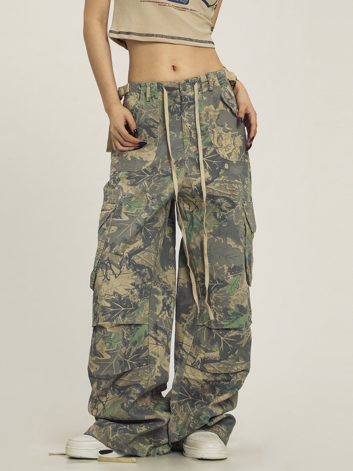 CTB Colorful Fern Print Trousers