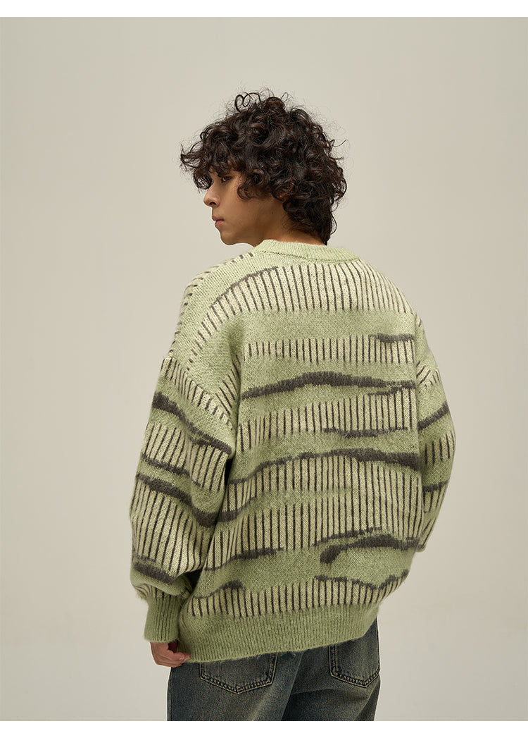 WLNEXT Two-Tone Striped Sweater