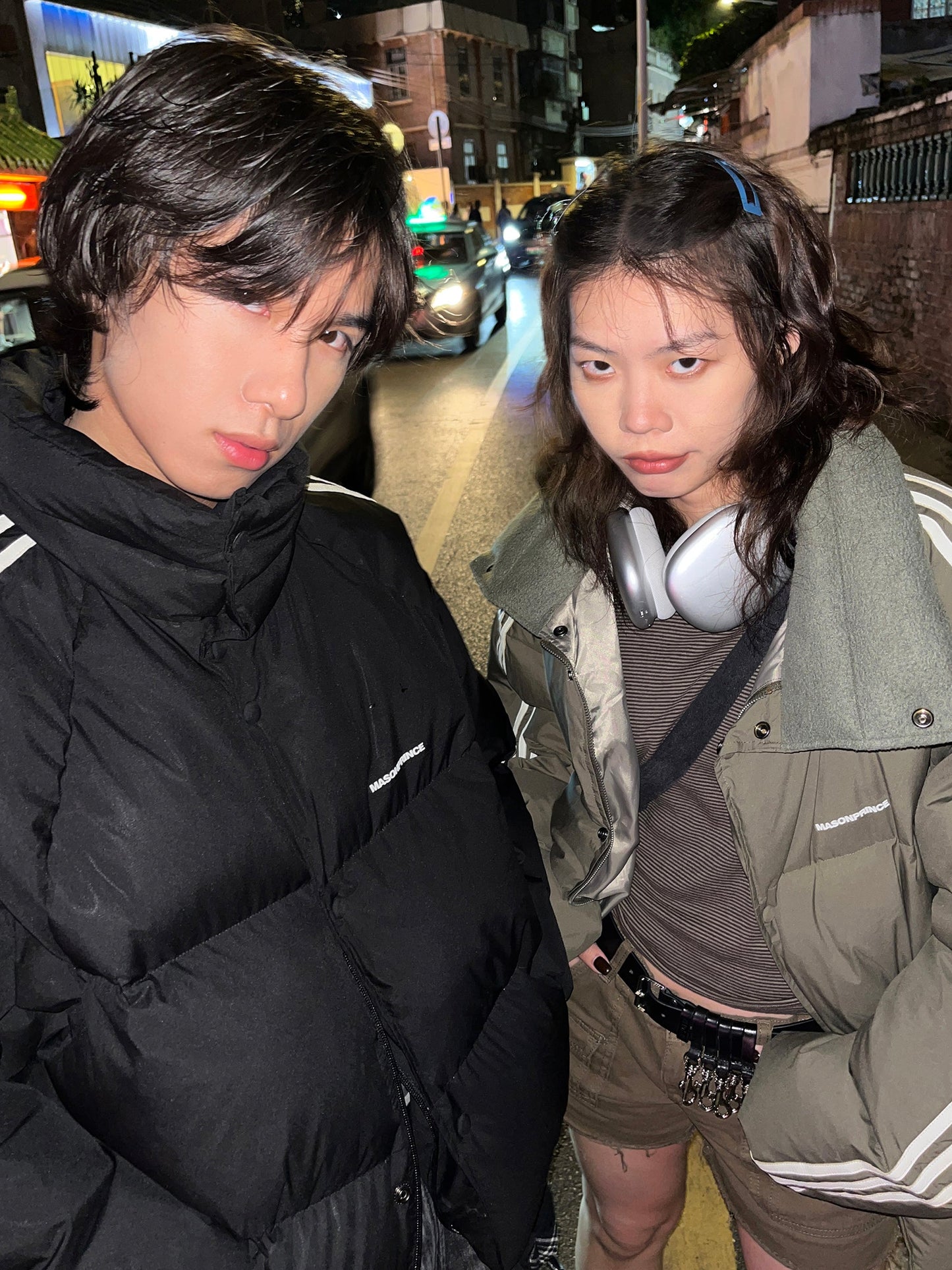 MASONPRINCE Striped Puffer Coat