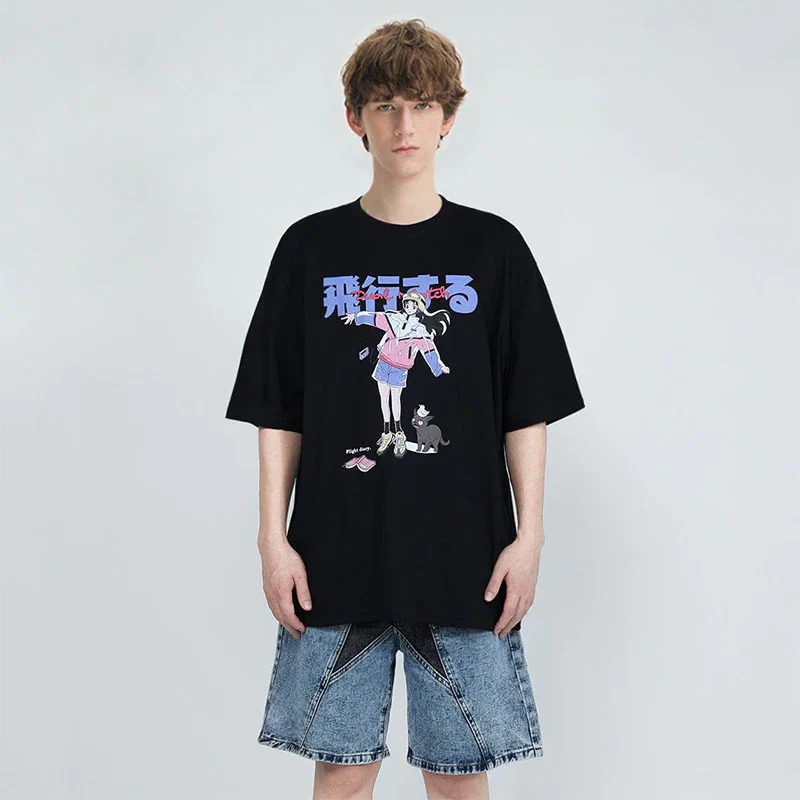 Anime-Inspired Cat Girl T-Shirt