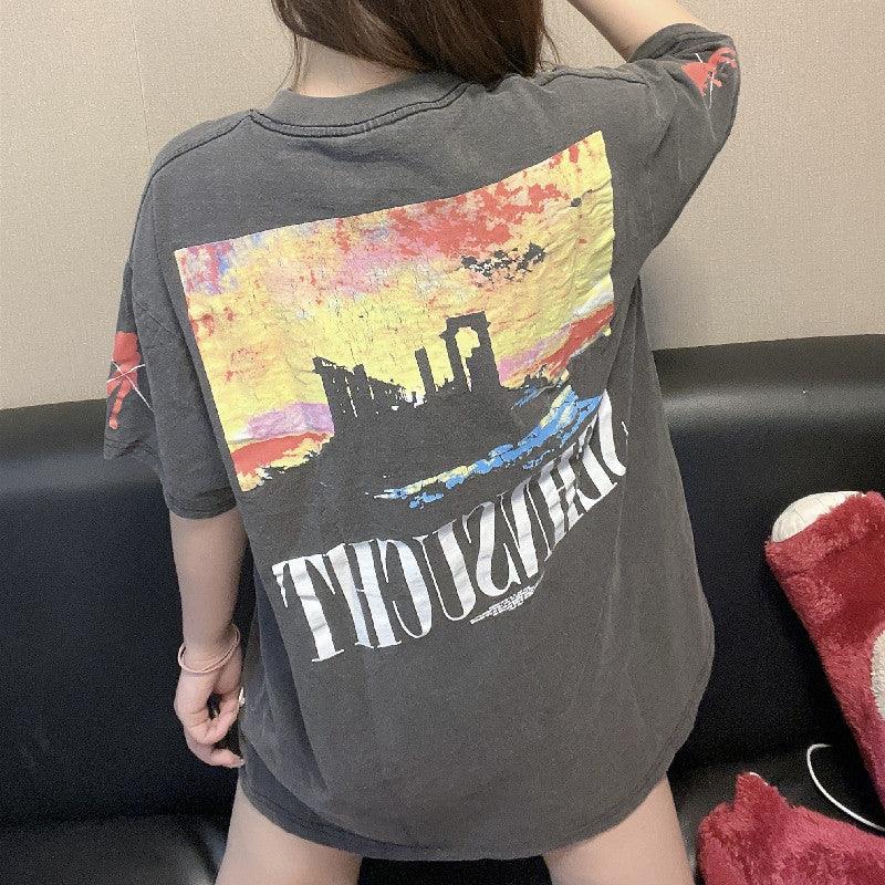 Retro Washed Oversized Tee - 'Asuka Sehnsucht'