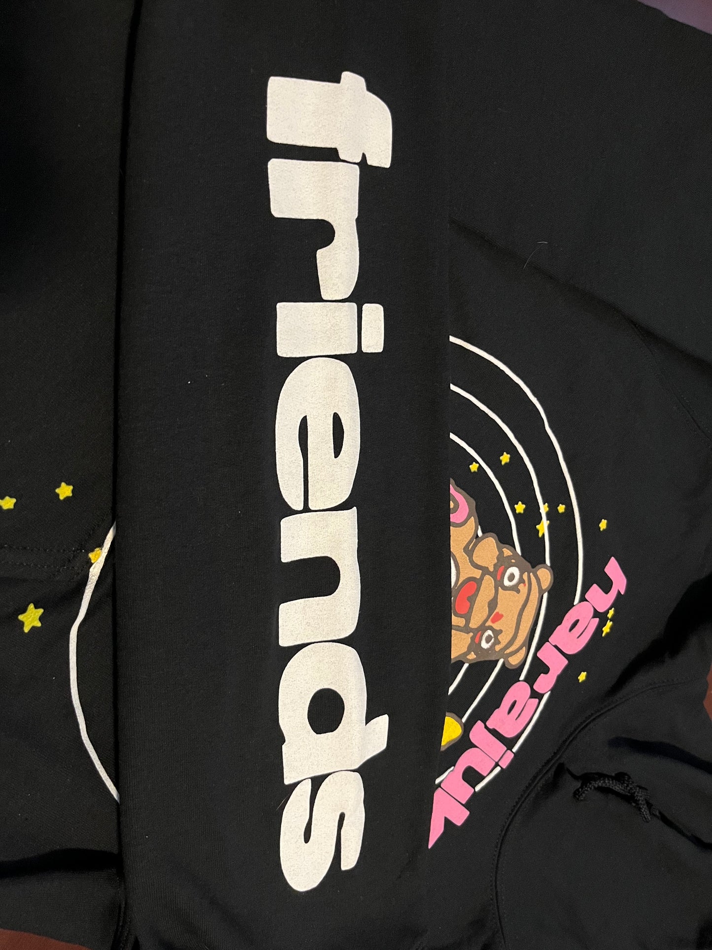 Kawaii-Inspired Black 'Friends' Hoodie