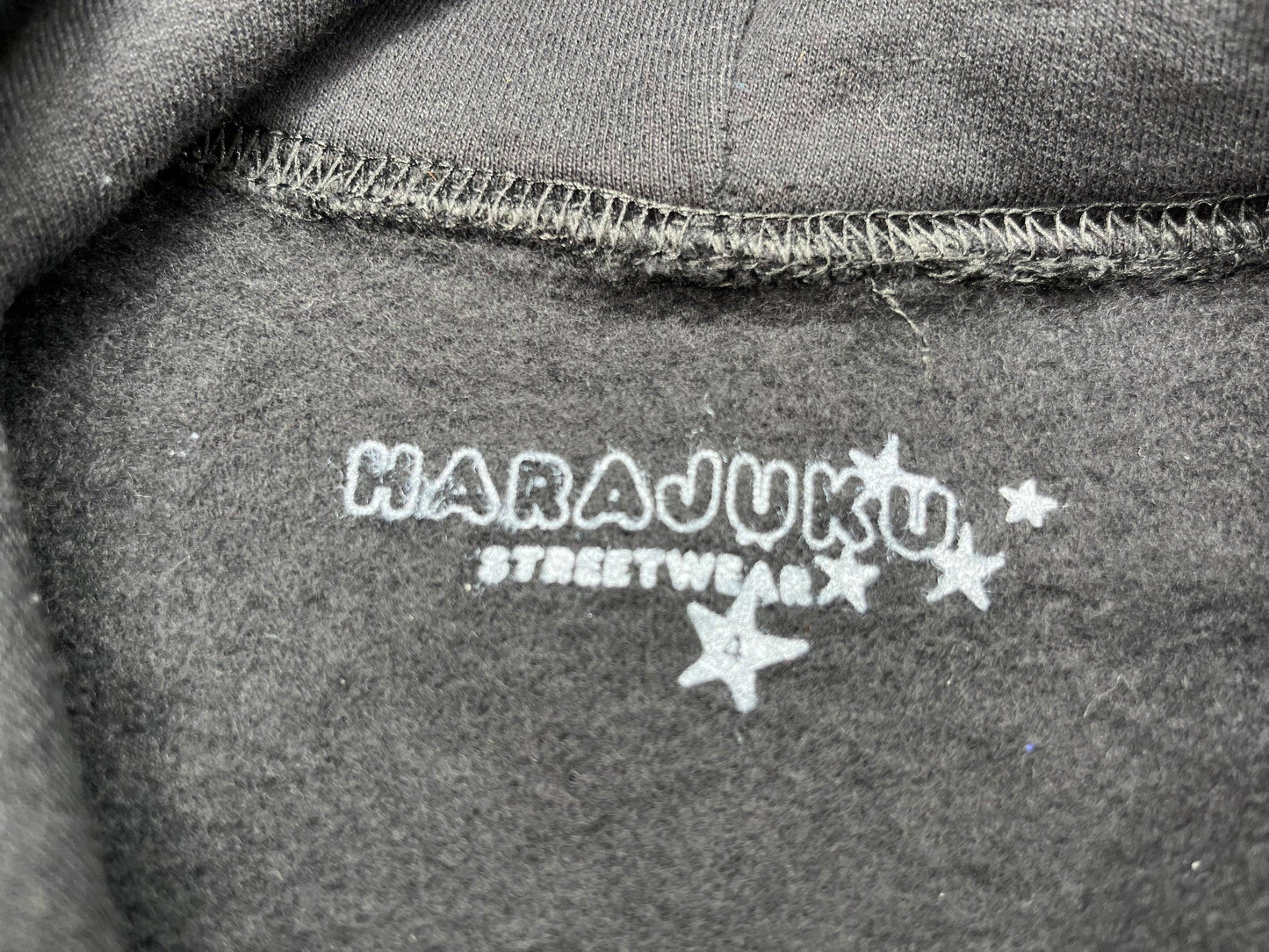 Anime Strong Bones Puff Print Hoodie in Black