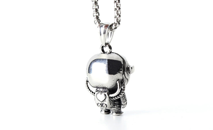 Astrobear Titanium Steel Pendant Necklace for Men and Women