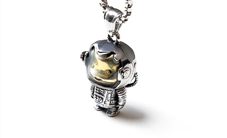 Astrobear Titanium Steel Pendant Necklace for Men and Women