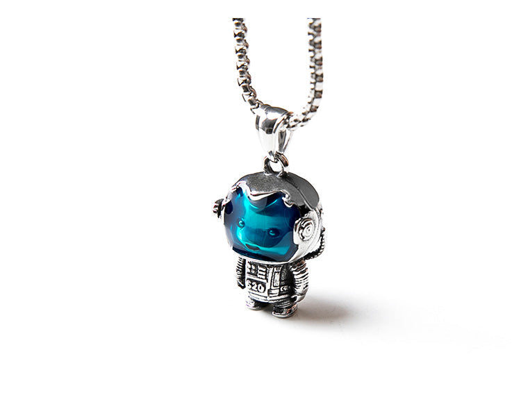 Astrobear Titanium Steel Pendant Necklace for Men and Women