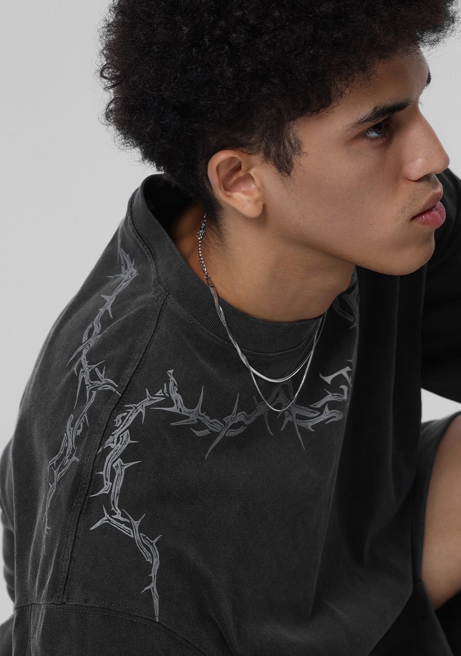 JHYQ Distressed Long Sleeve with Torn Collar