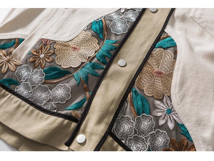 Floral Embroidery Patchwork Jacket