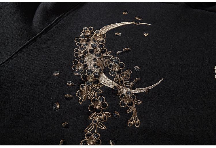 Fox Design Embroidered Hoodie