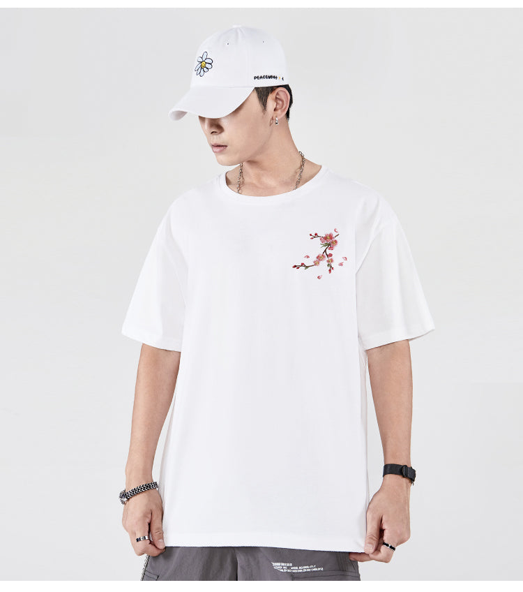 Embroidered Sakura Blossom T-Shirt
