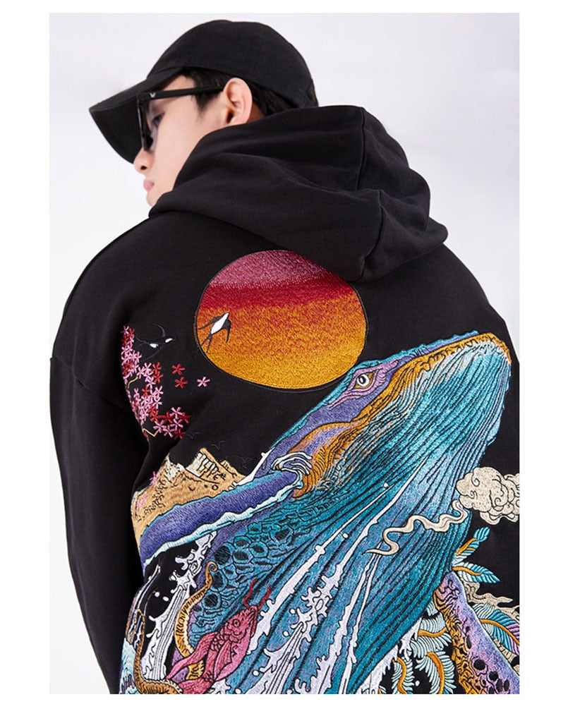 Embroidered Coastal Hoodie