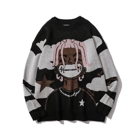 Anime-Inspired 'Smile' Knit Sweater