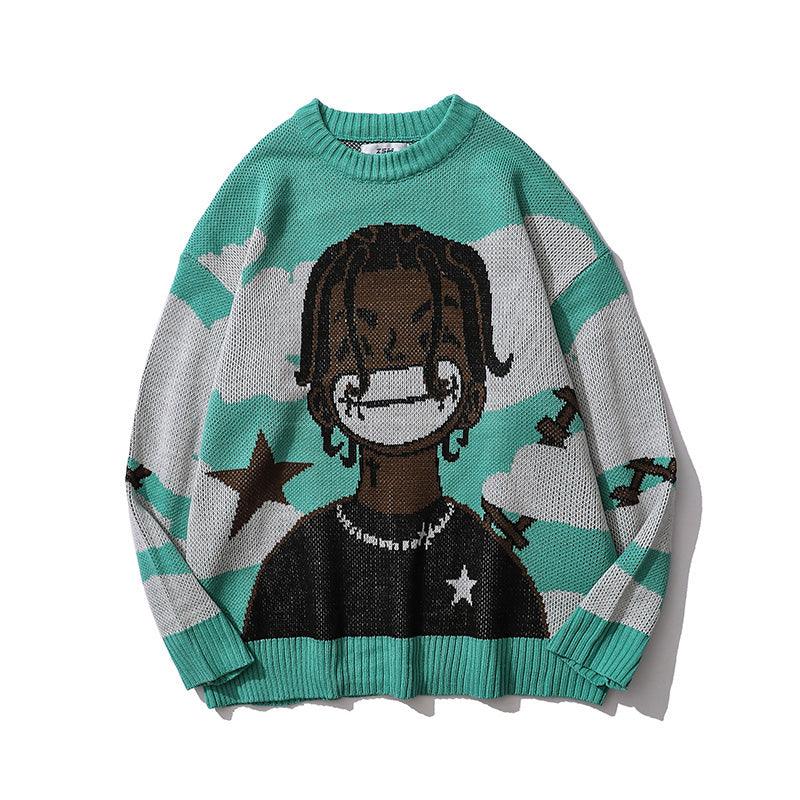 Anime-Inspired 'Smile' Knit Sweater