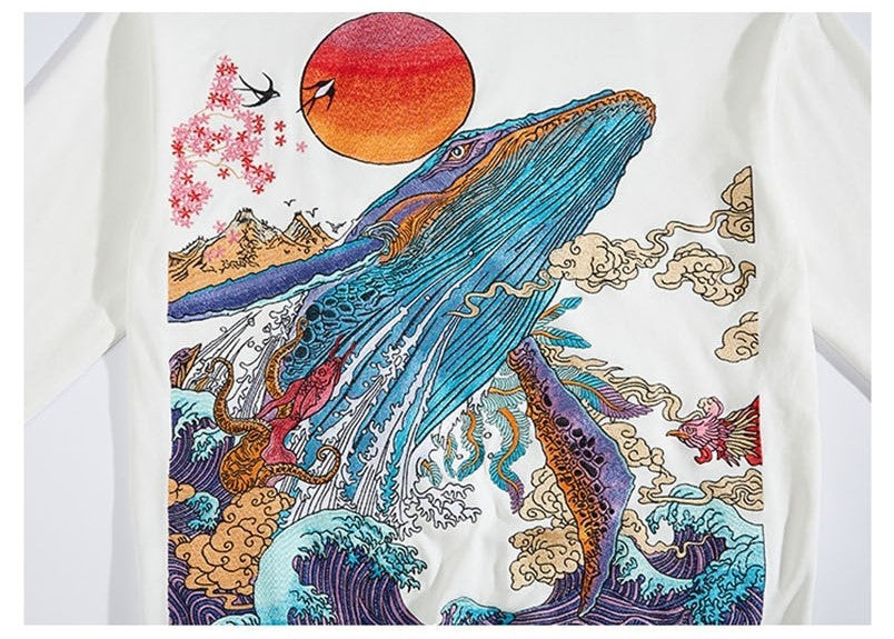 Embroidered Coastal Hoodie