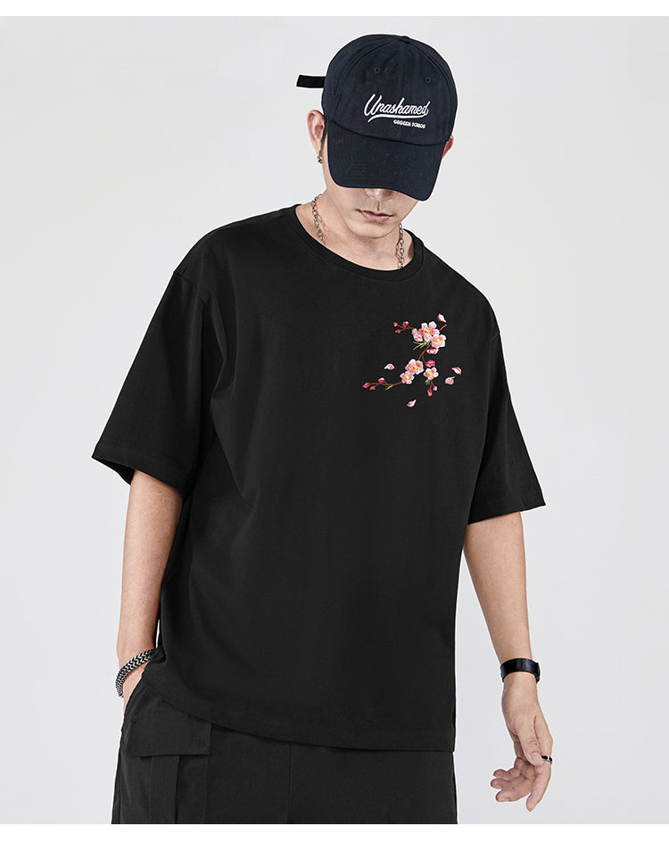 Embroidered Sakura Blossom T-Shirt