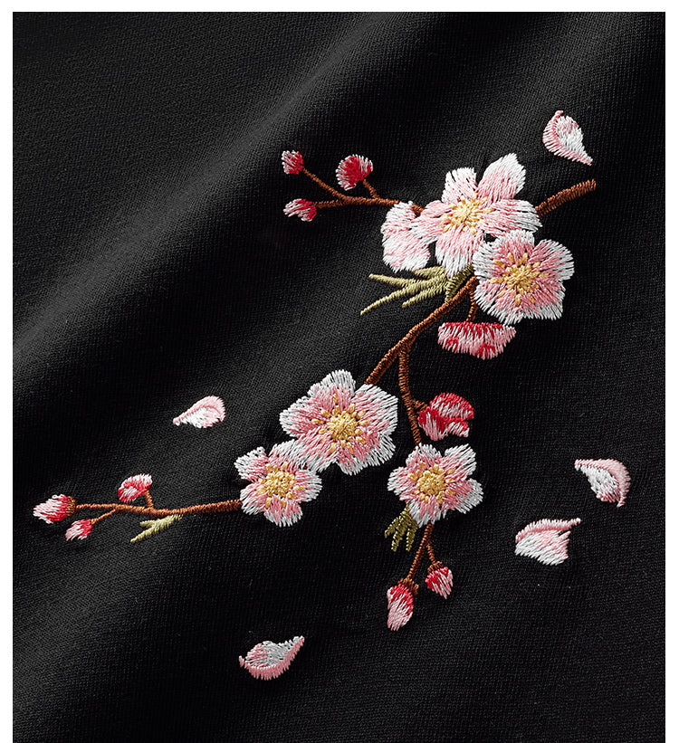 Embroidered Sakura Blossom T-Shirt