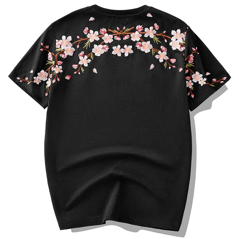Embroidered Sakura Blossom T-Shirt