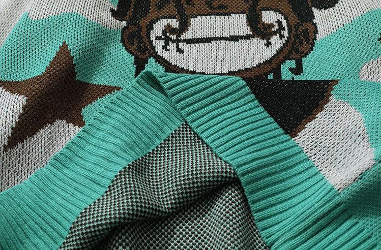 Anime-Inspired 'Smile' Knit Sweater