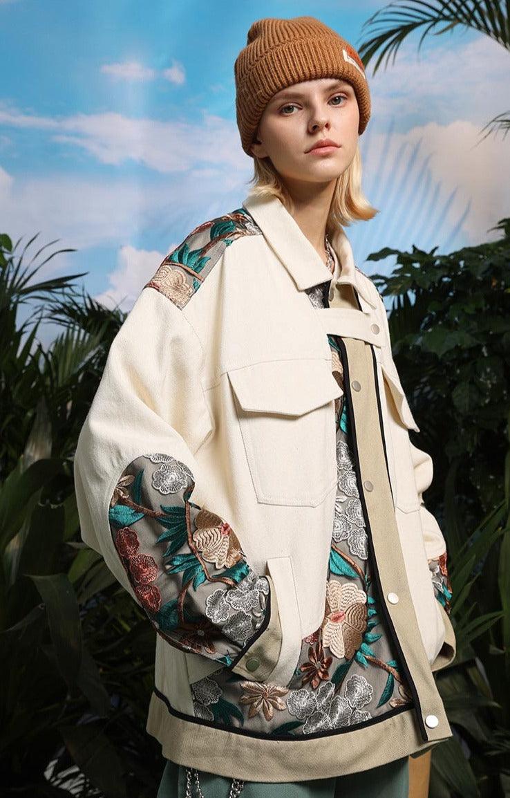 Floral Embroidery Patchwork Jacket