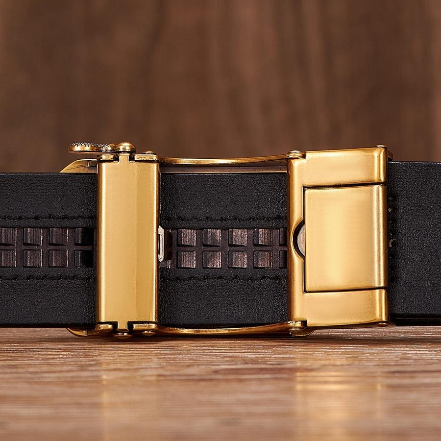 Leather Belt with Embossed Z Dragon Pendant