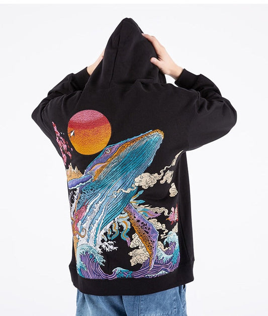Embroidered Coastal Hoodie