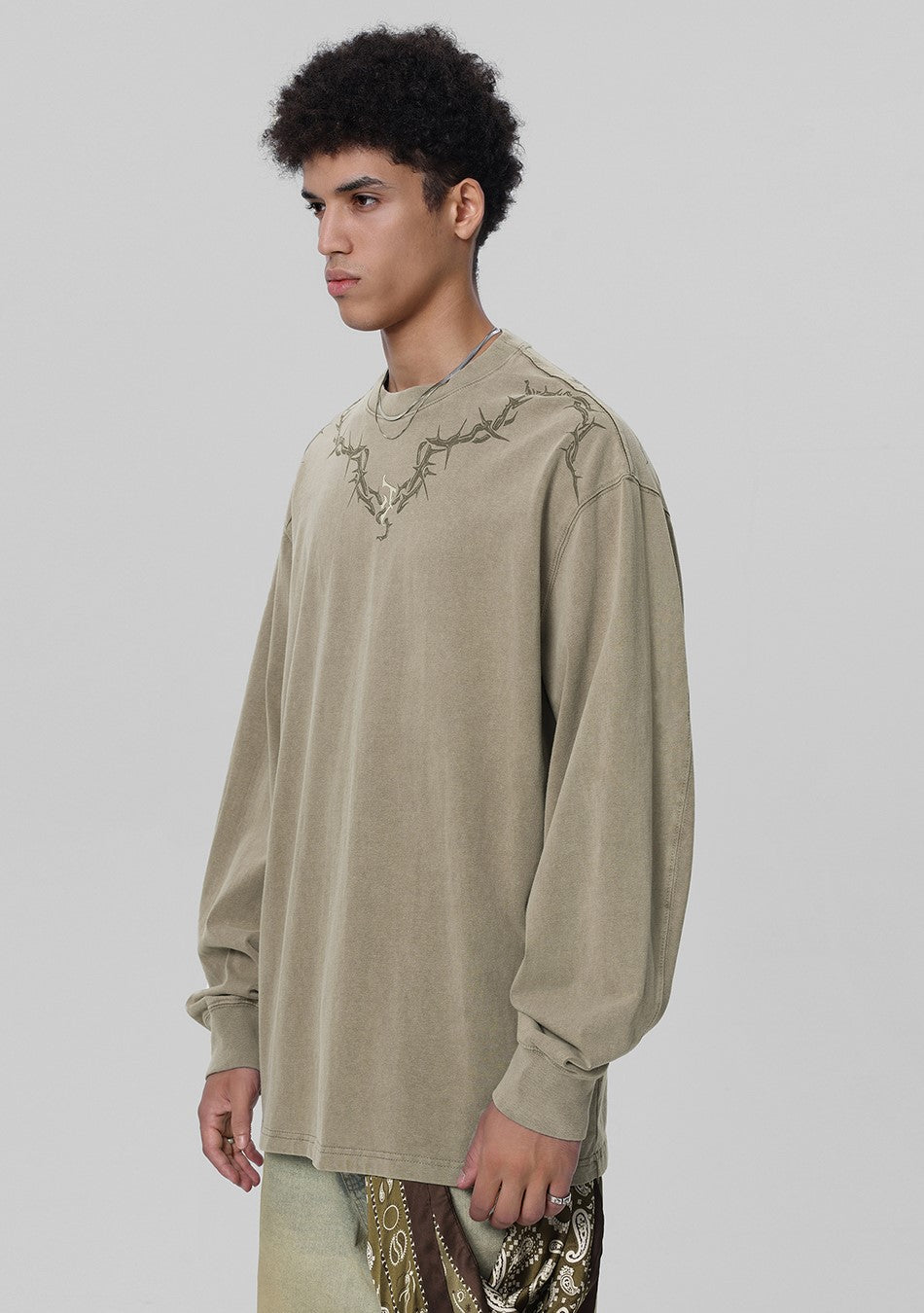JHYQ Distressed Long Sleeve with Torn Collar