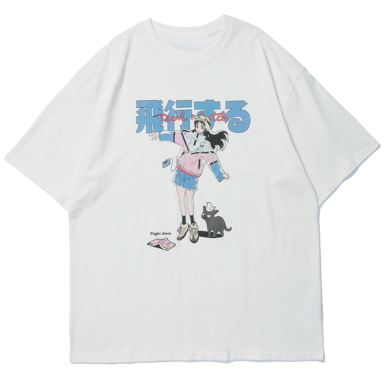 Anime-Inspired Cat Girl T-Shirt graphic t-shirt streetwear | Glow Streetwear