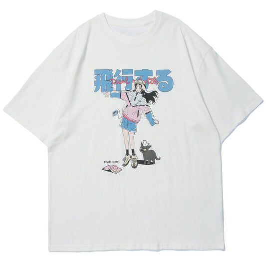 Anime-Inspired Cat Girl T-Shirt graphic t-shirt streetwear | Glow Streetwear
