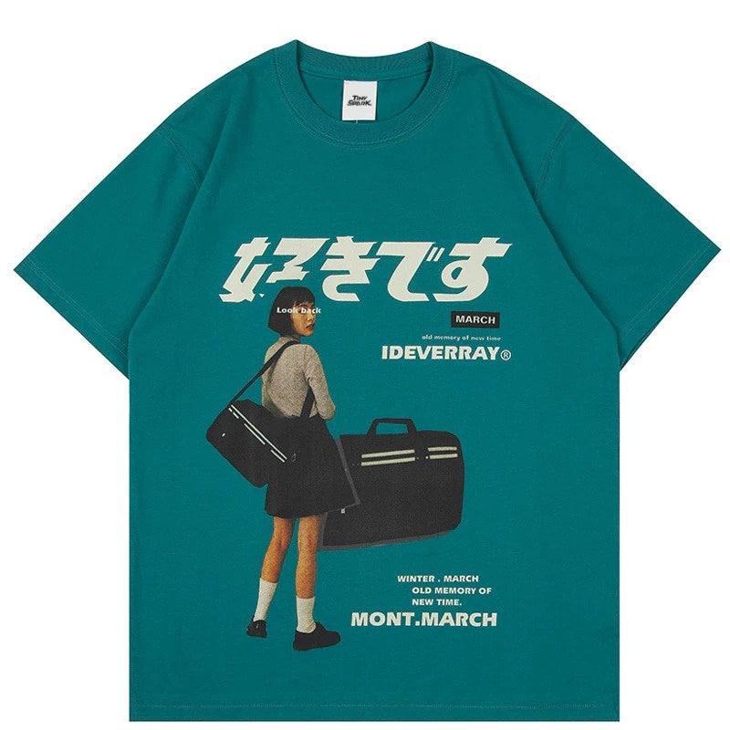 Retro-Inspired Oversized Tee: 'Look Back'
