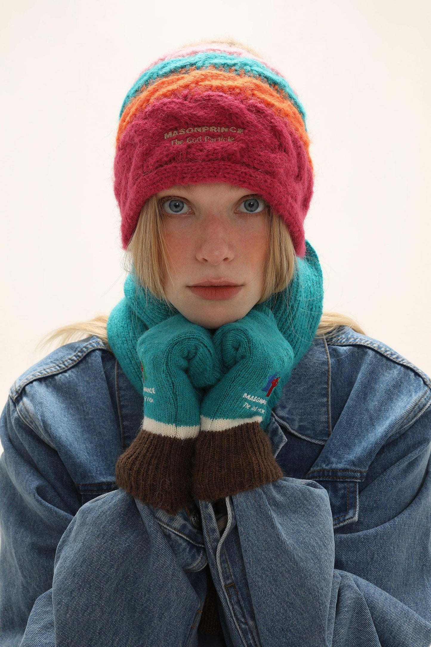 MASONPRINCE Hand-Knit Alpaca Beanie in Multi-Color