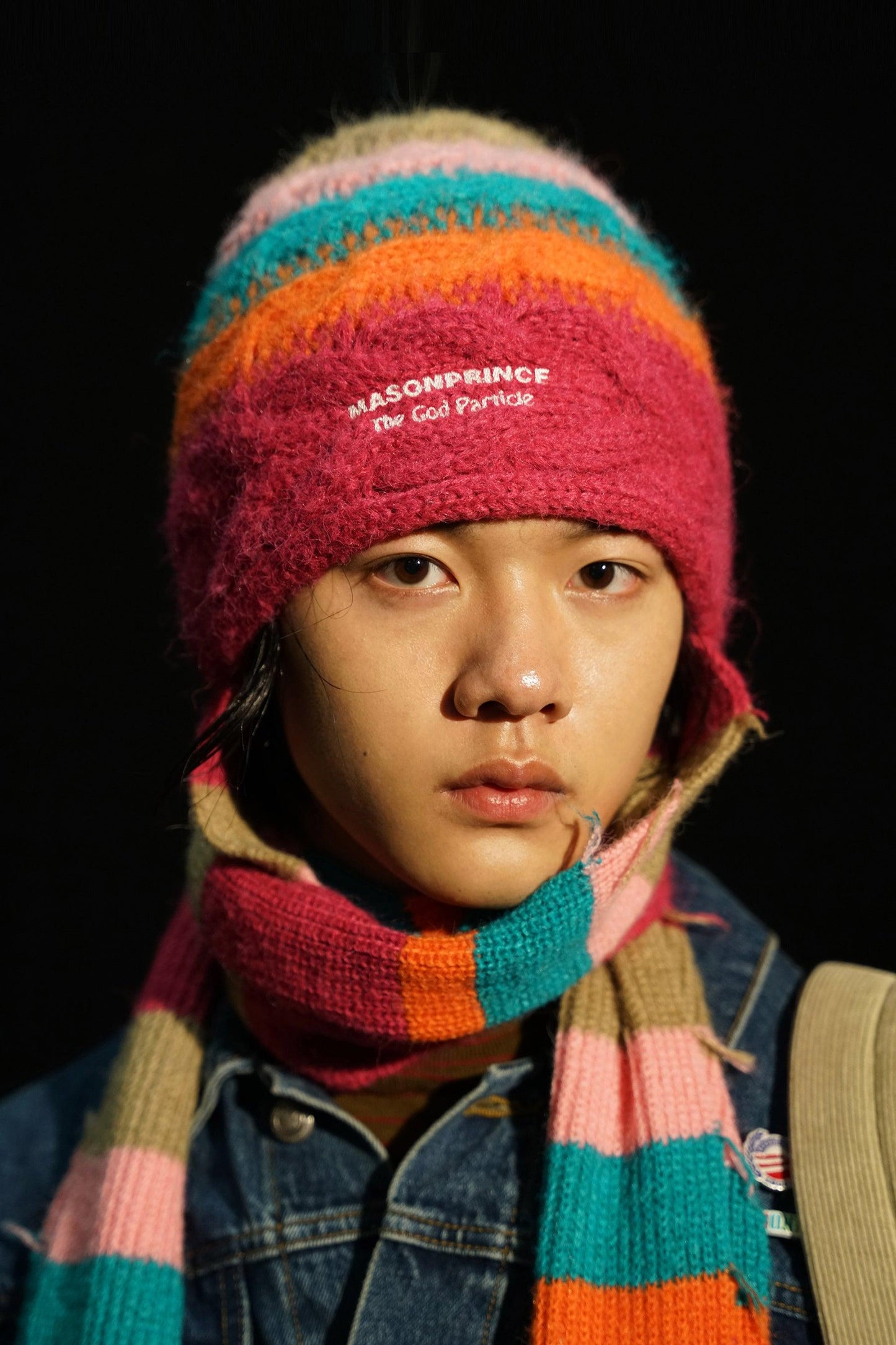 MASONPRINCE Hand-Knit Alpaca Beanie in Multi-Color