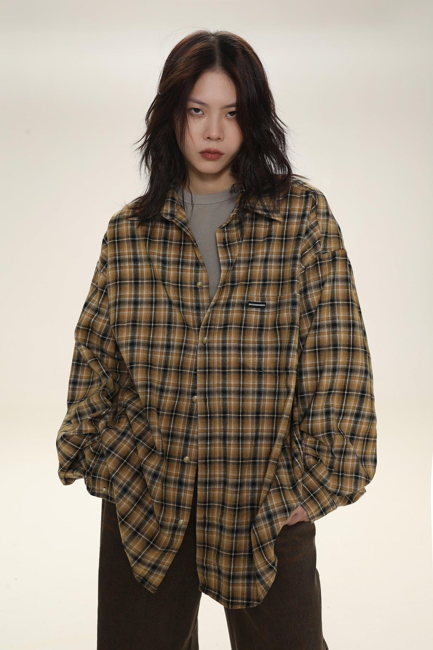 MASONPRINCE Boxy Plaid Work Shirt