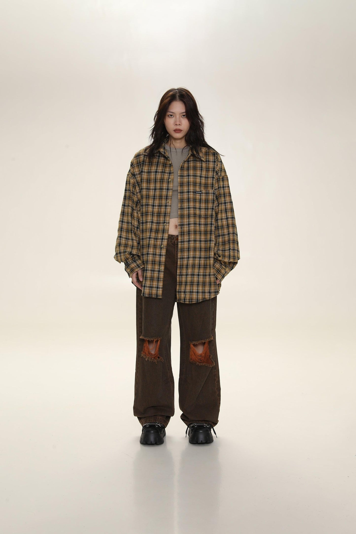 MASONPRINCE Boxy Plaid Work Shirt