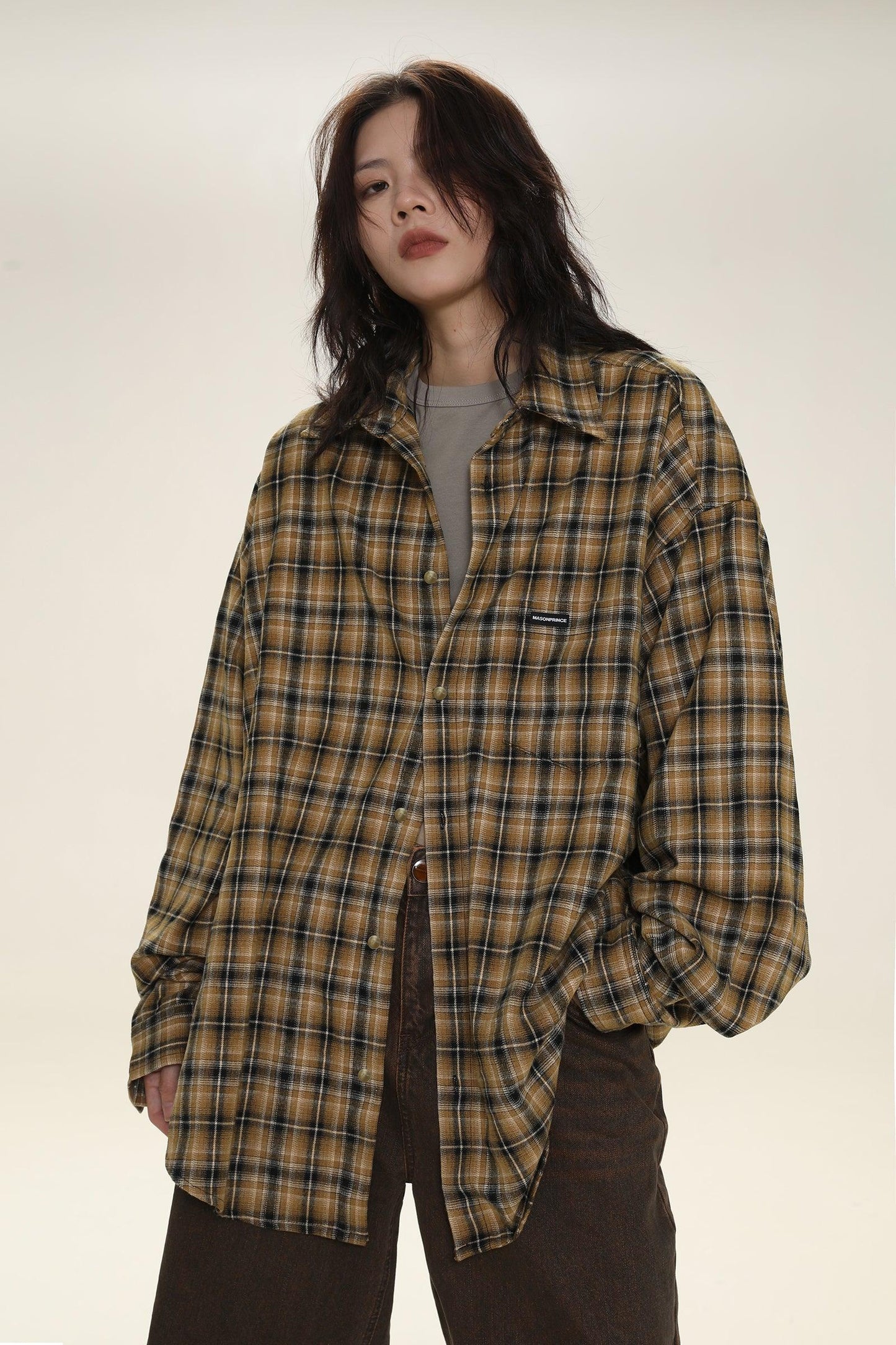 MASONPRINCE Boxy Plaid Work Shirt