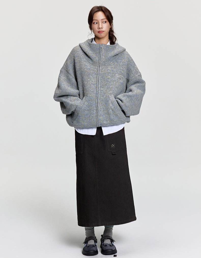 RAPPEYE Double-Zip Hooded Mohair Sweater