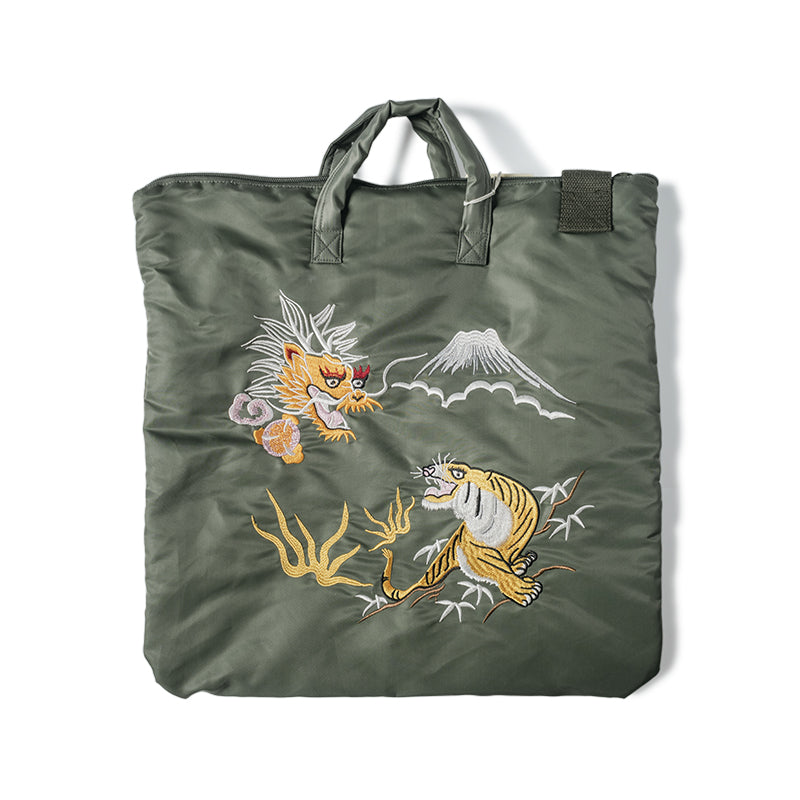 Retro-Inspired 'Yokosuka' Embroidered Nylon Tote