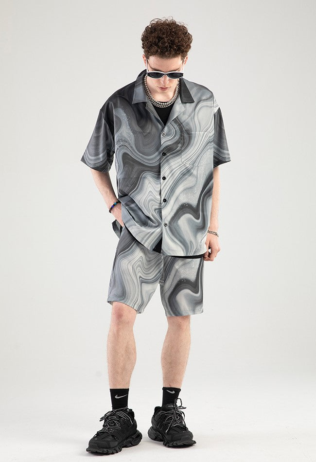 NOSAW Marble Print Shorts