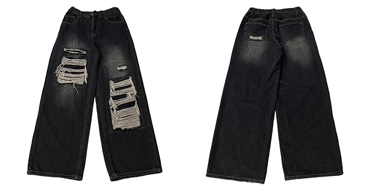 WLNEXT Distressed Patchwork Jeans