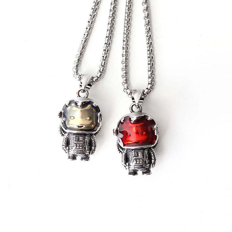 Astrobear Titanium Steel Pendant Necklace for Men and Women