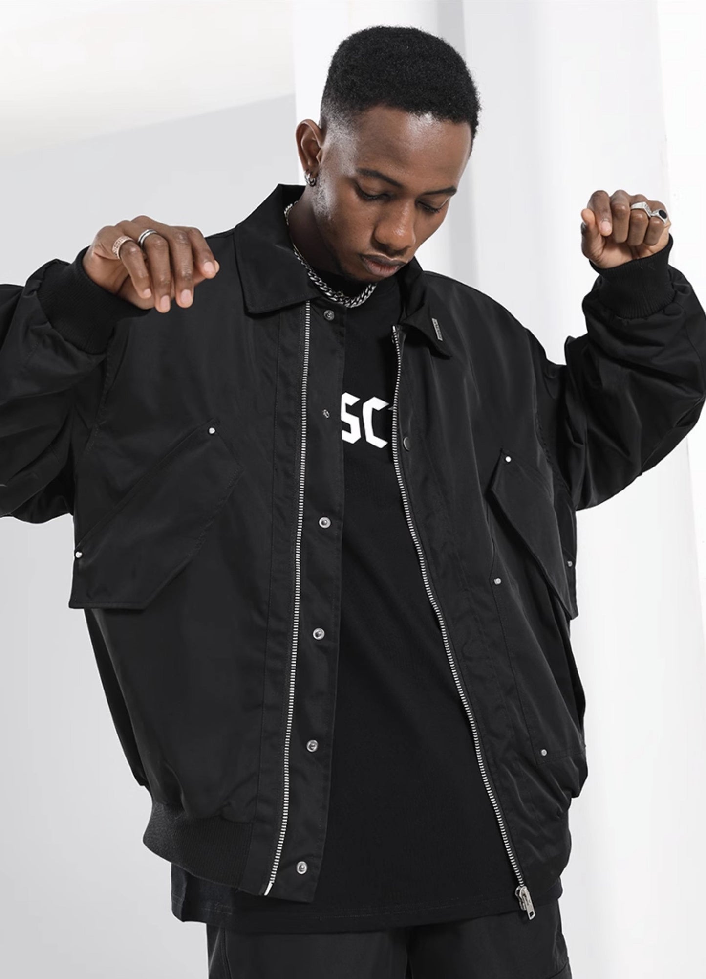 NOSAW Studded Aviator Jacket