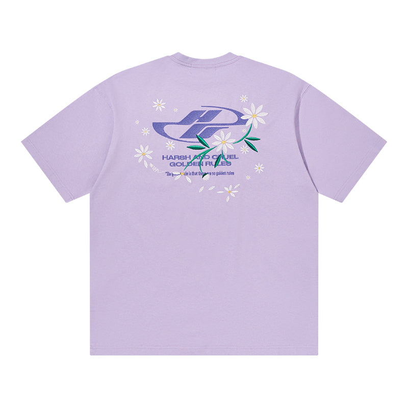 Embroidered Daisies Tee: HARSH & CRUEL