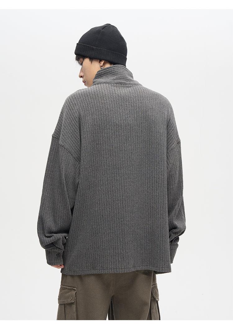 77F7GHT Ribbed Fleece Jacket with Quarter Zip