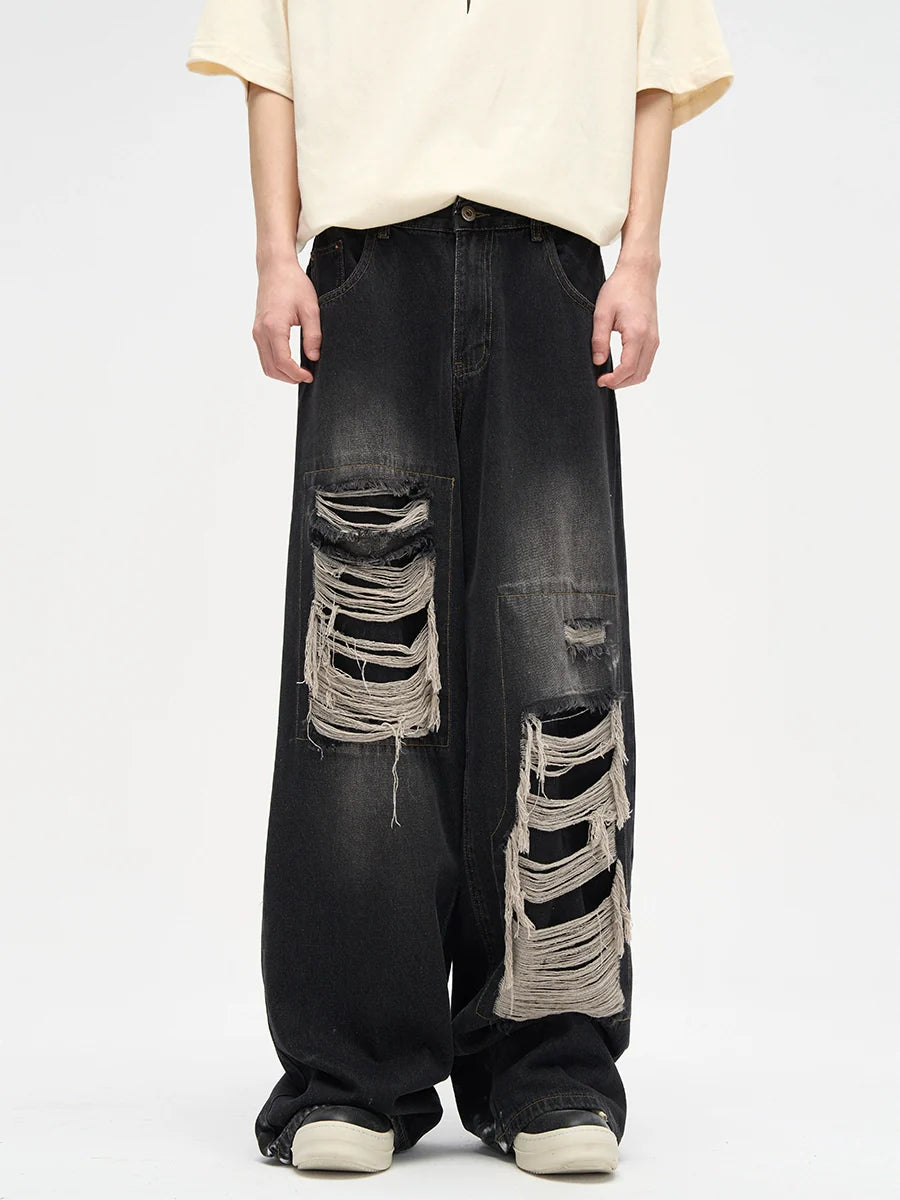WLNEXT Distressed Patchwork Jeans
