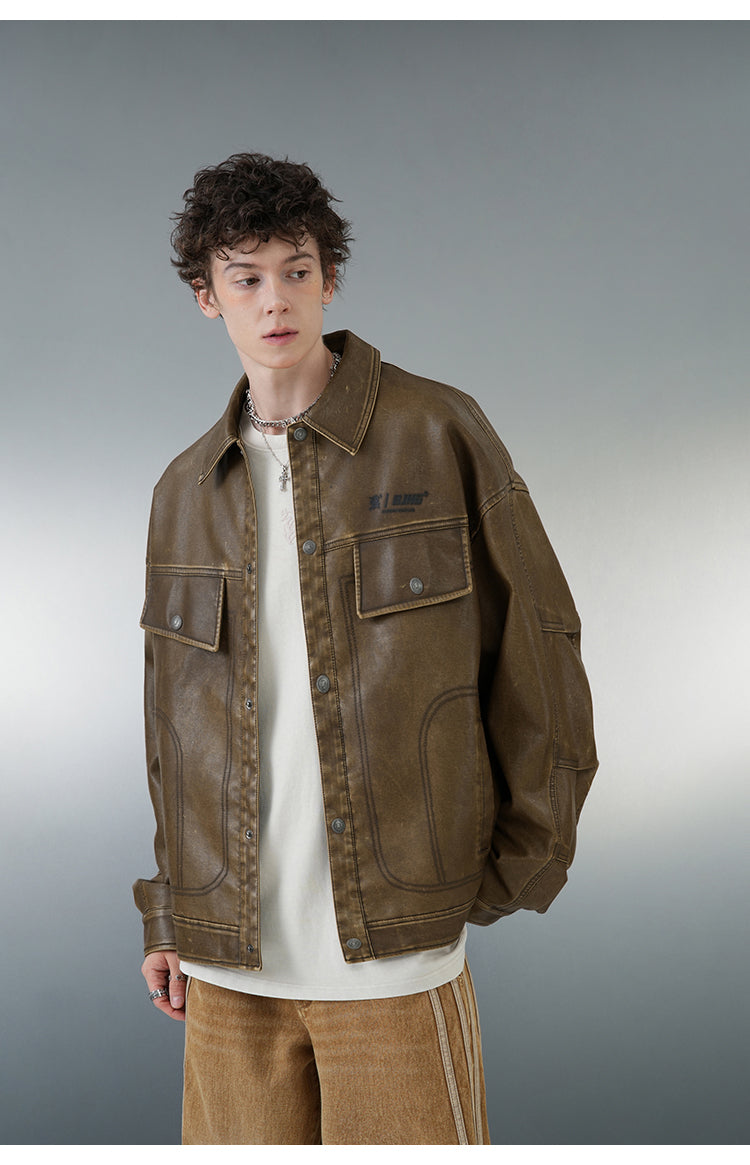 BJHG Classic Retro Motorcycle Jacket