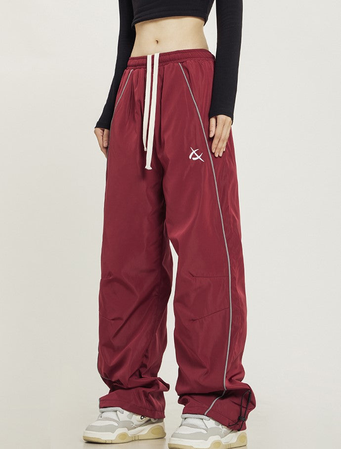 CTB Relaxed Fit Wide-Leg Track Pants